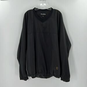 FootJoy FJ Men's V-neck Pullover Windbreaker with pockets - Black - XL